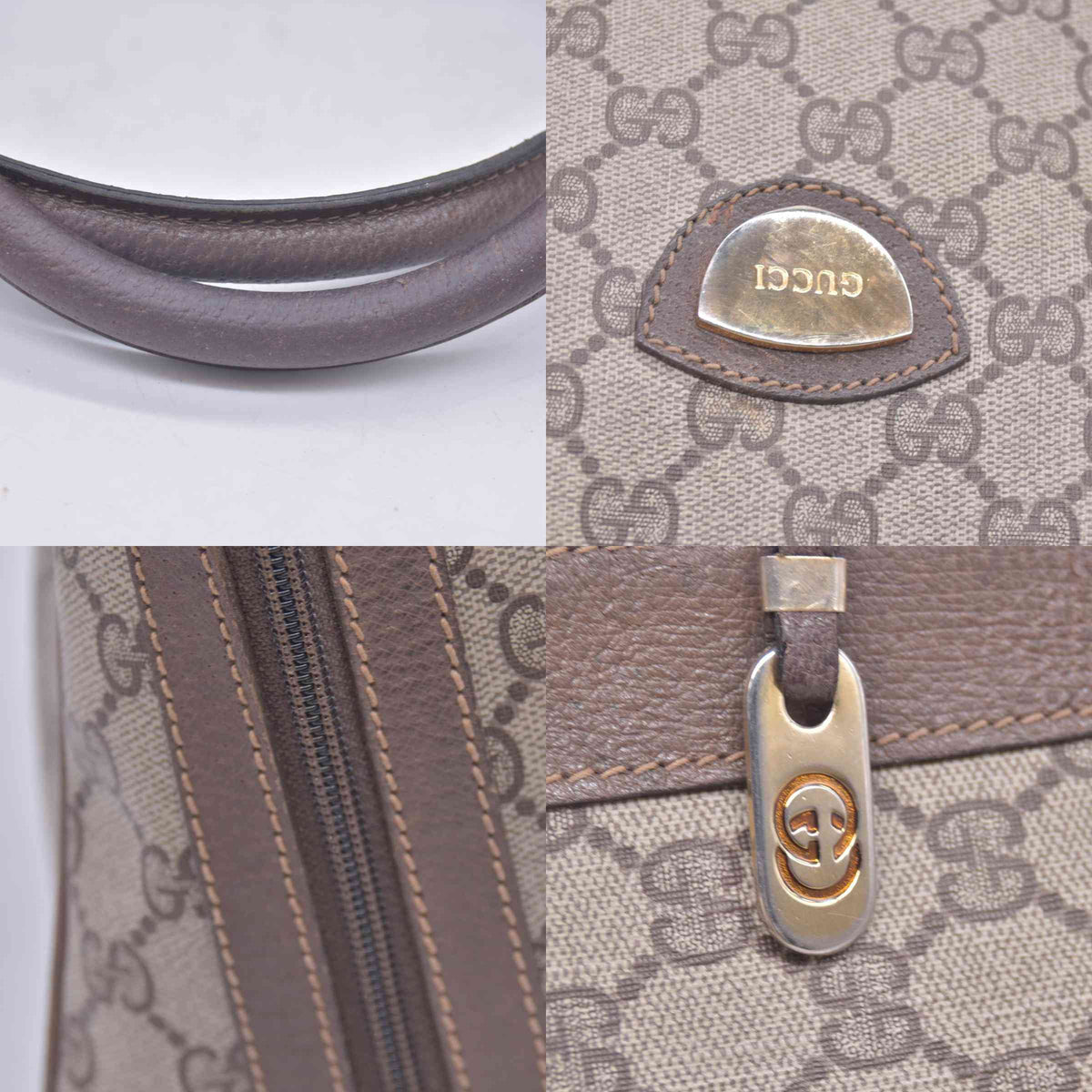 $800 Gucci Vintage GG Supreme Boston Satchel Top Handle Bag CONSIGNMENT 10020769