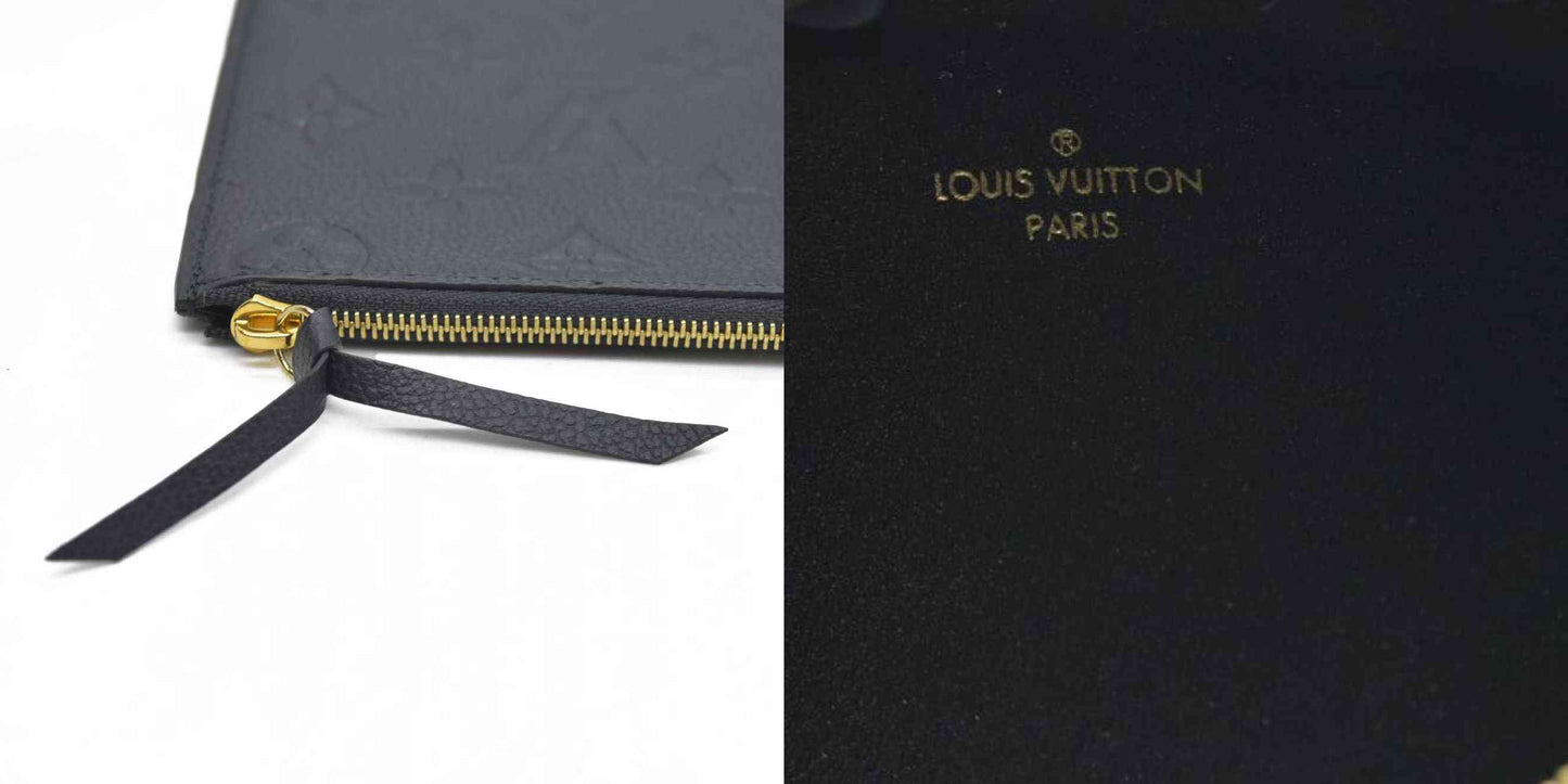 $1720 LOUIS VUITTON  Epi Pochette Felicie Black  Noir $1720 Zipper Pouch