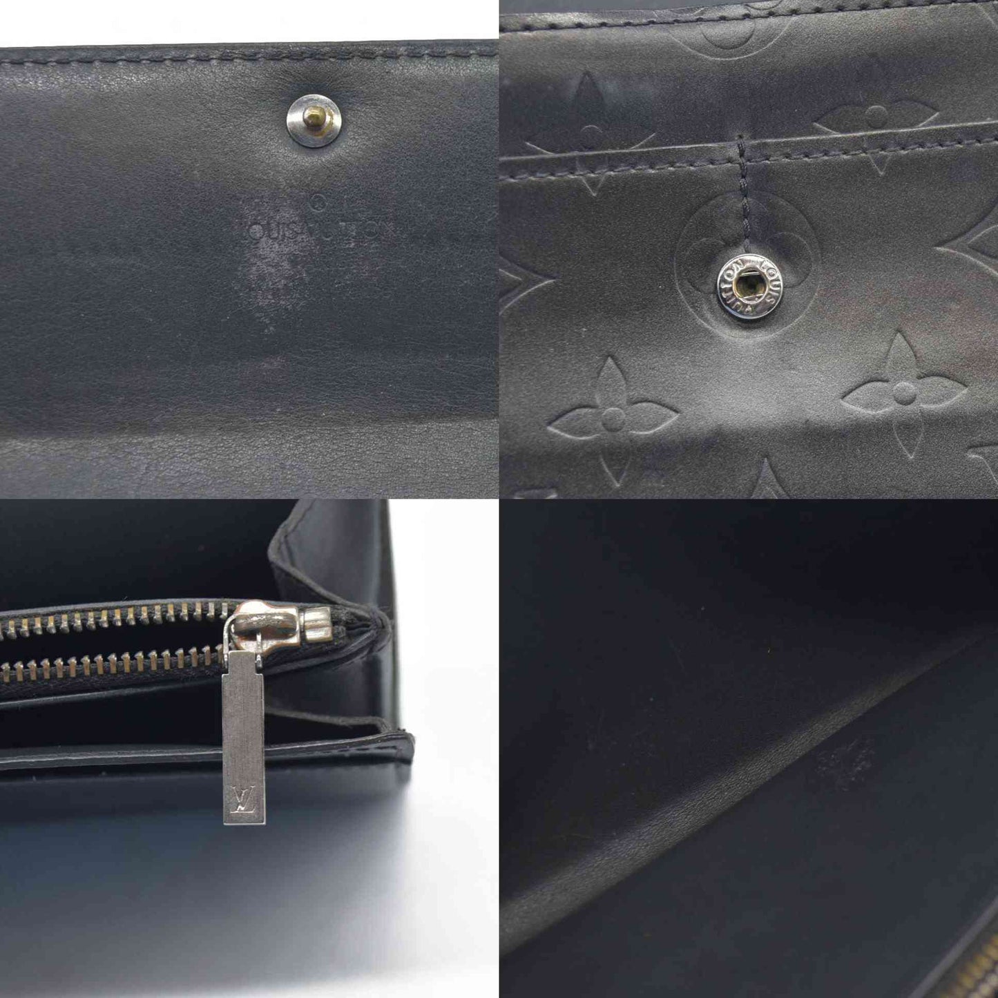 $970 Louis Vuitton Monogram Matte Porte-tresor International Navy Trifold CONSIGNMENT