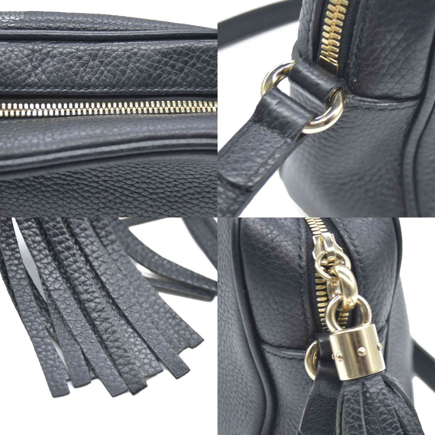 GUCCI Soho Shoulder Bag Black Leather