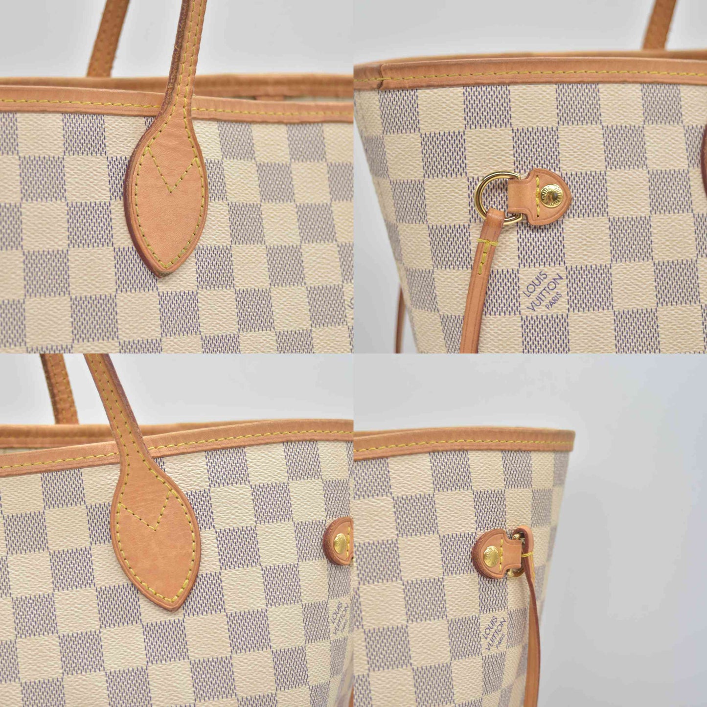 $2240 Louis Vuitton Damier Azur Neverfull MM RFID