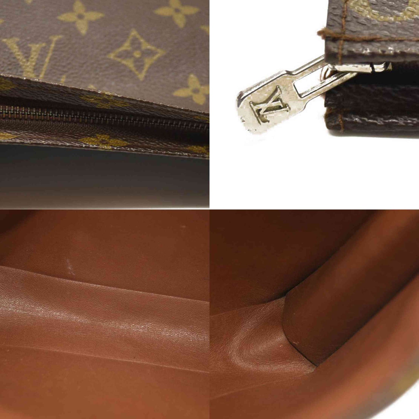 Louis Vuitton  Monogram Toiletry Pouch 26 843 Brown Interior