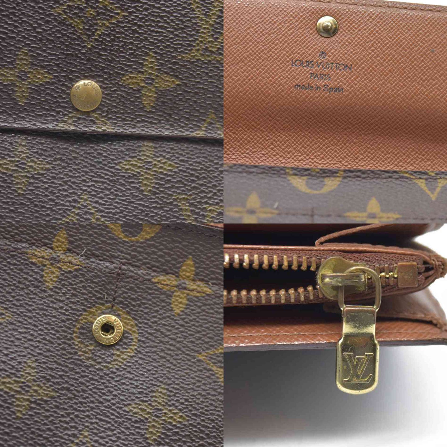AUCTION $725 Louis Vuitton Monogram Portefeiulle Sarah Long Bifold Wallet Brown