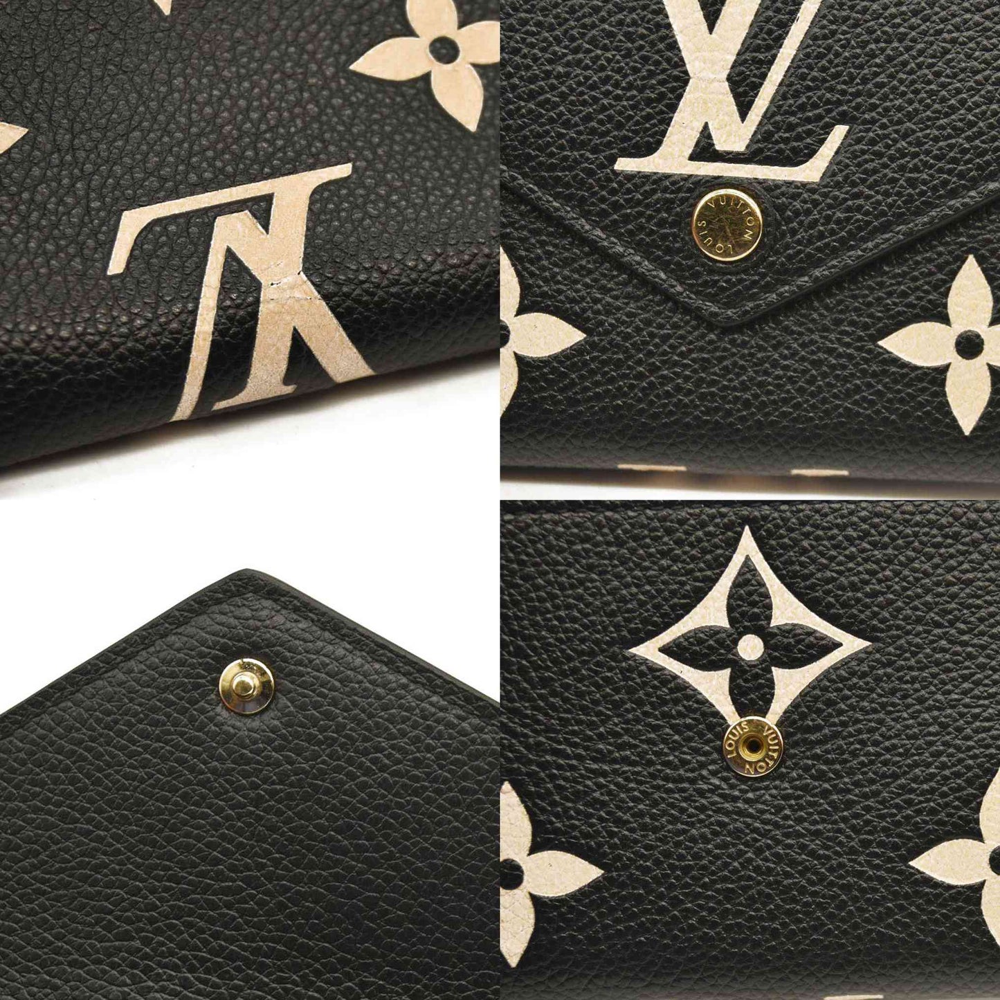 LOUIS VUITTON  Empreinte Monogram Giant Victorine Wallet Black Beige RFID