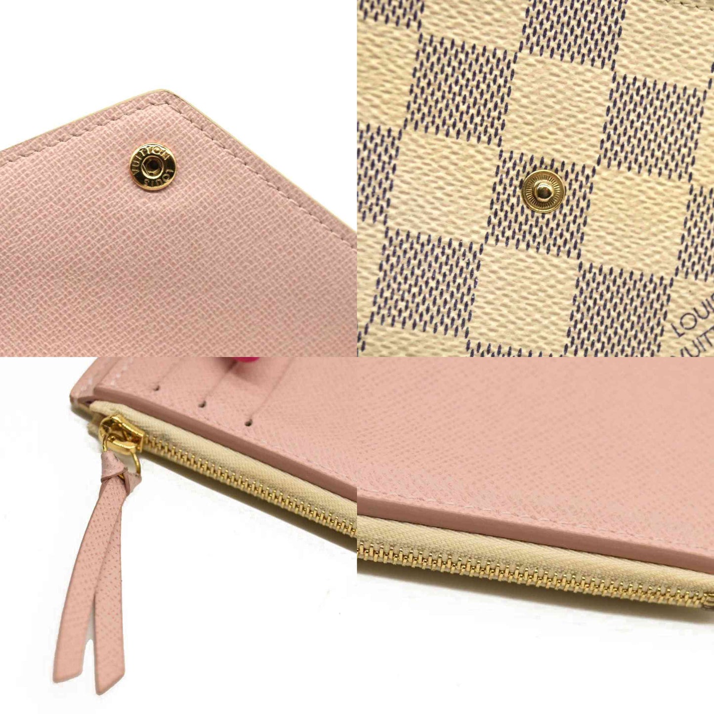 Louis Vuitton  Damier Azur Victorine Wallet Rose Ballerine FH5119