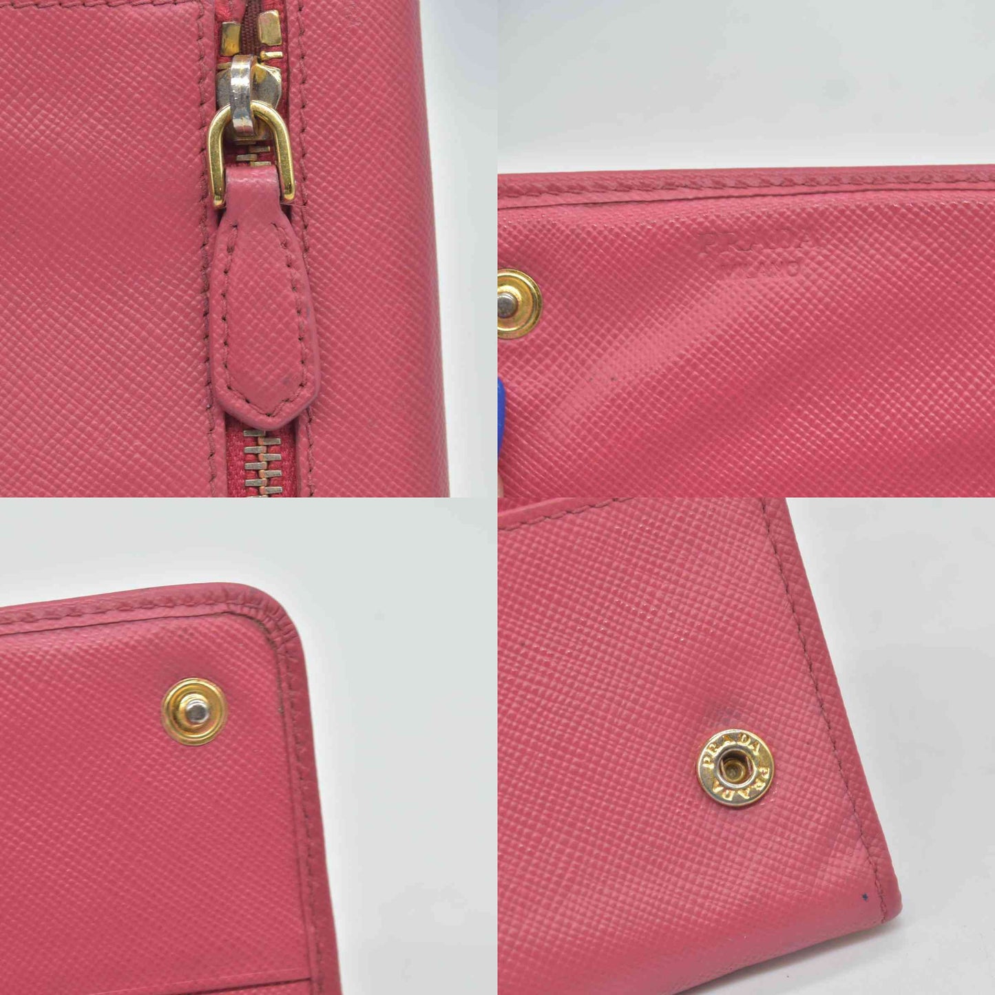 Prada Saffiano Metal Leather bifold Continental Wallet CONSIGNMENT