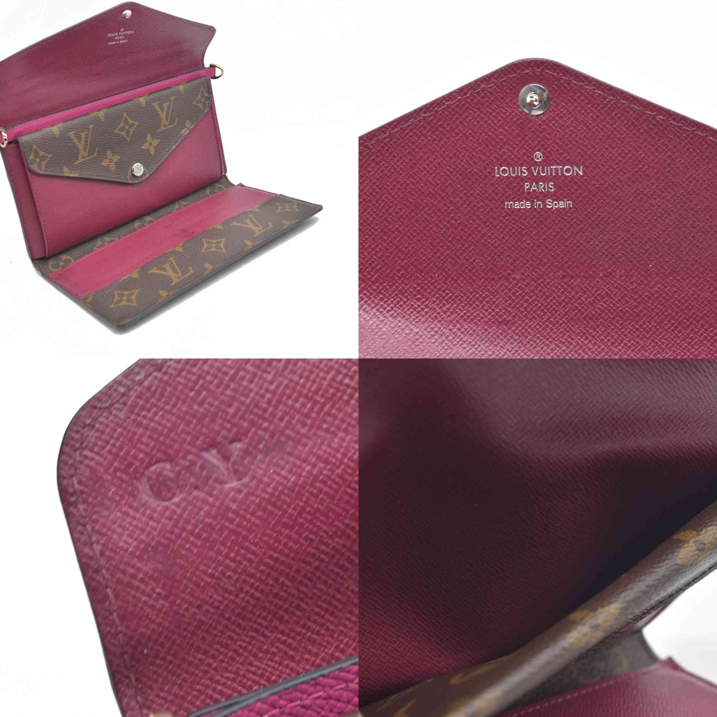 $805 Louis Vuitton Monogram Epi Marie-Lou Long Wallet Fuchsia CONSIGNMENT CA3115