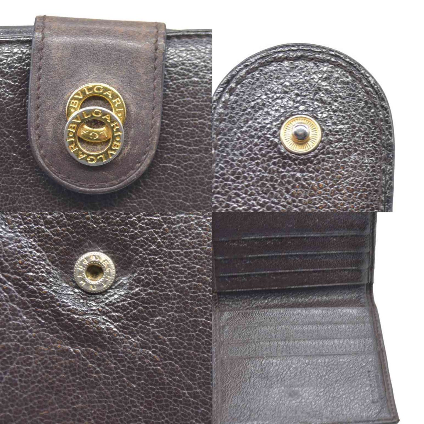 $690 BVLGARI Doppiotondo Leather Bifold Wallet