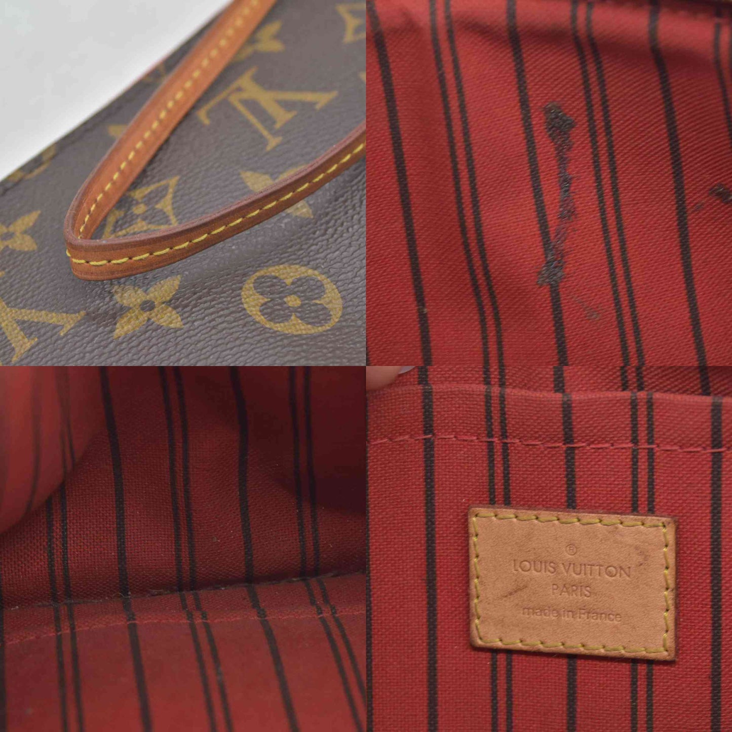 $600 2012 Louis Vuitton Monogram Neverfull MM Cherry Pochette AR1122
