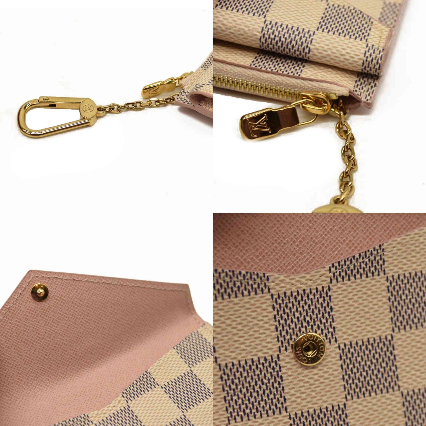 Louis Vuitton  Damier Azur Recto Verso Card Holder Rose Ballerine
