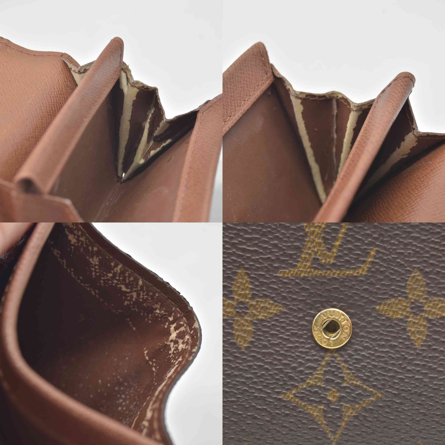 $450 1999 Louis Vuitton Monogram Porte-Monnaie Plat Coin Purse MI1919