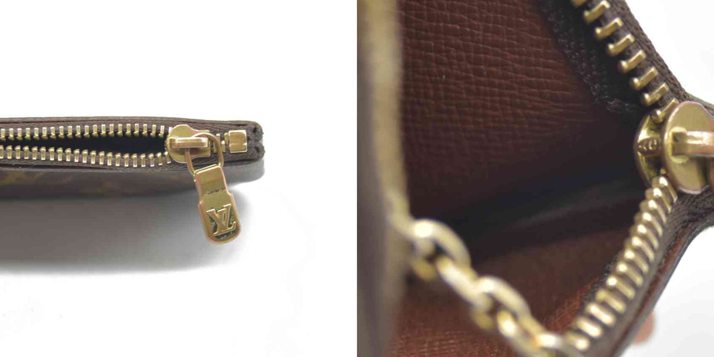 $345 LOUIS VUITTON Monogram Coin Purse Key Pochette Cles Made in USA