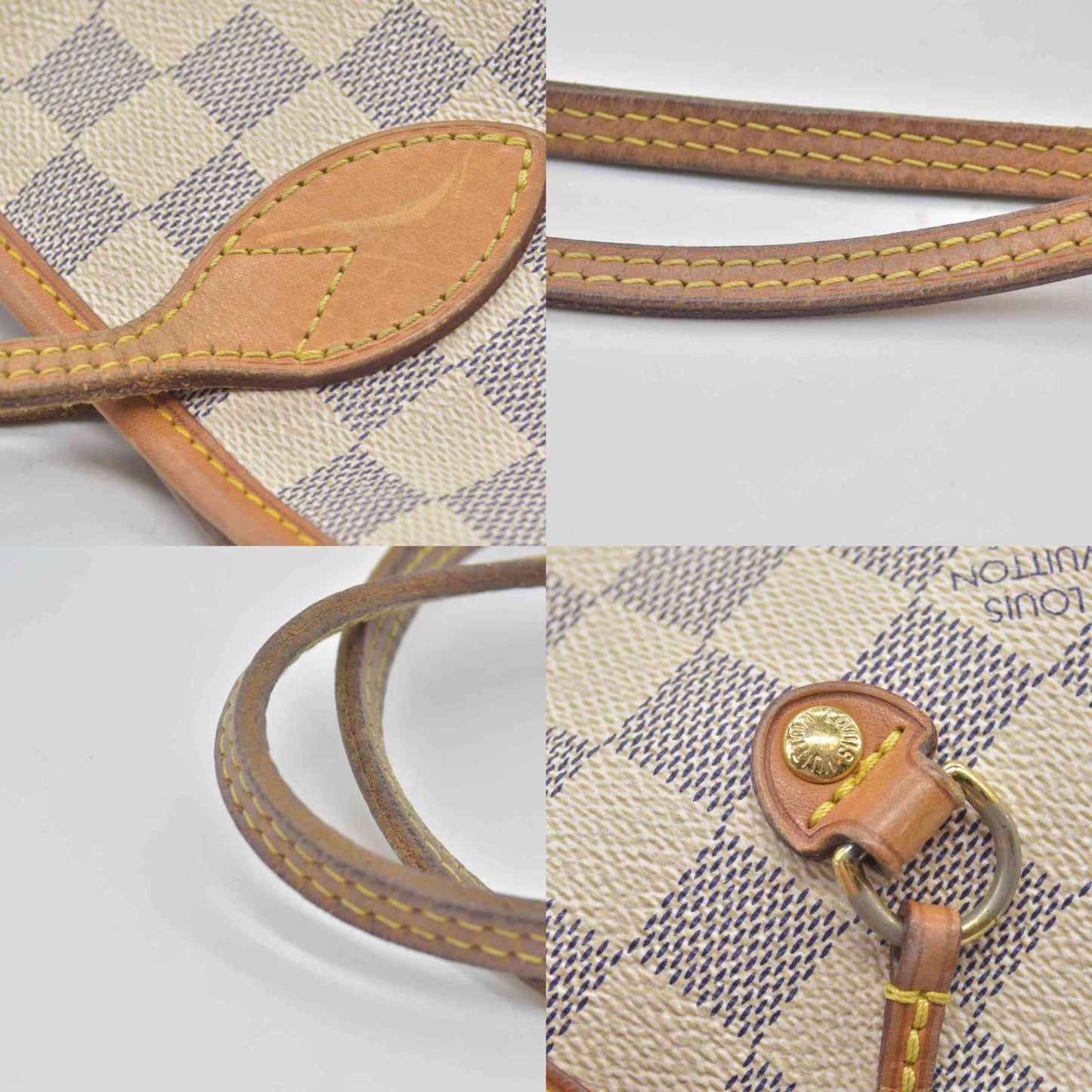 $2170 Louis Vuitton Damier Azur Neverfull MM SA1144