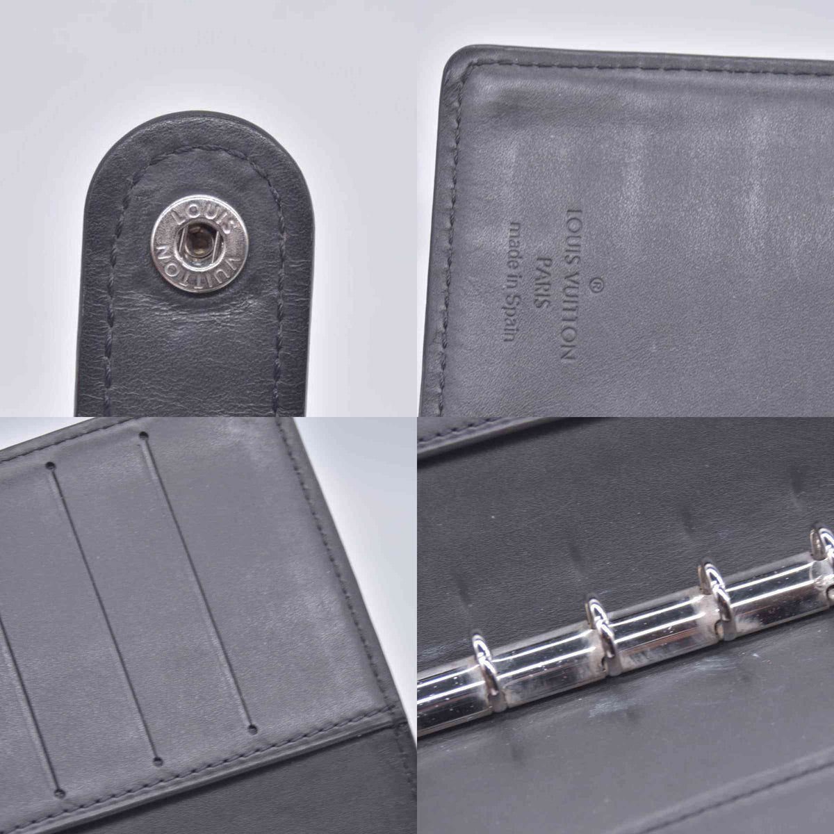 $660 2002 Louis Vuitton Mat Ring Agenda Cover Black CA1012 CONSIGNMENT 10020904