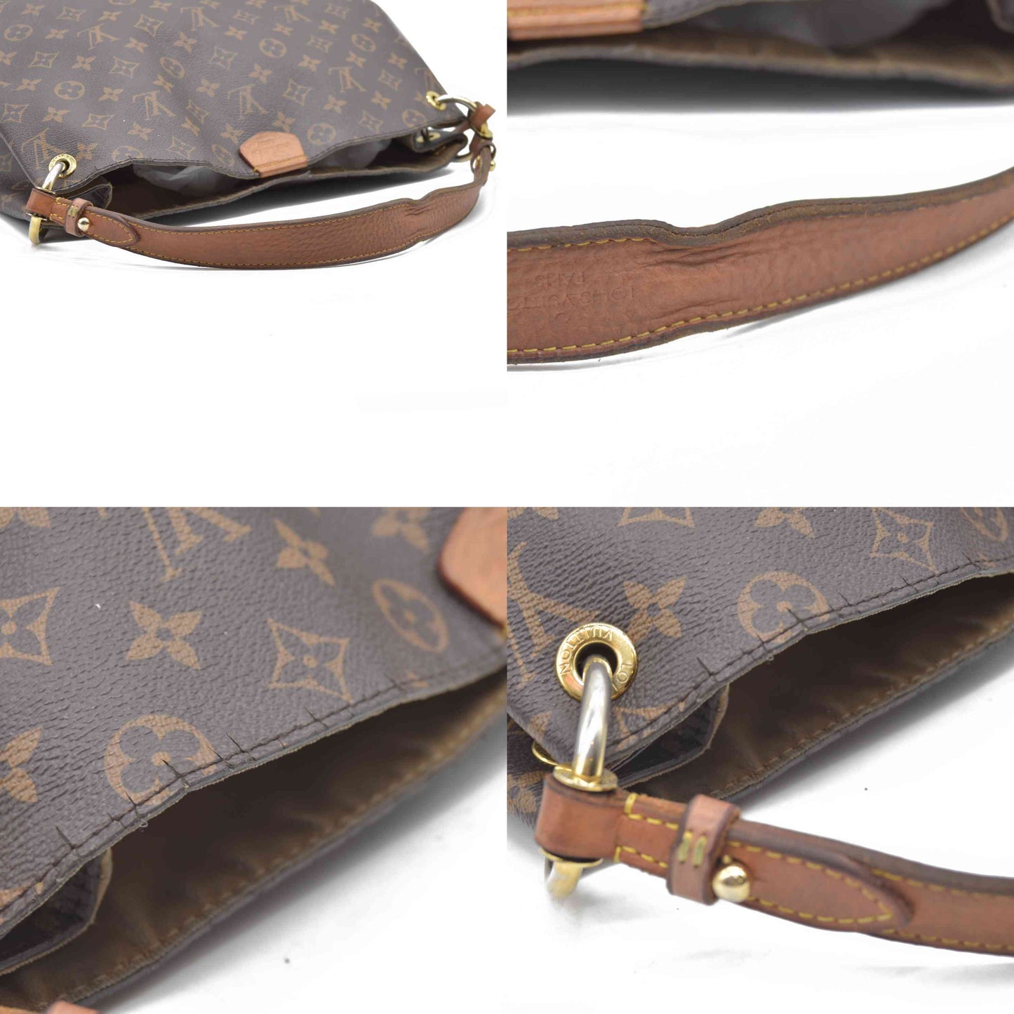 AUCTION $1890 Louis Vuitton  Monogram Graceful PM RFID WELL WORN SEE PHOTOS