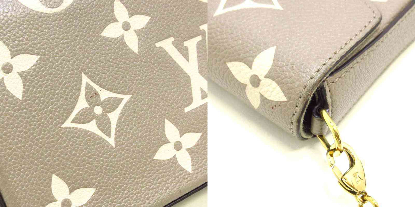 PRE-ORDER  Louis Vuitton  Empreinte Monogram Giant Felicie Pochette Tourterelle Creme FY5200