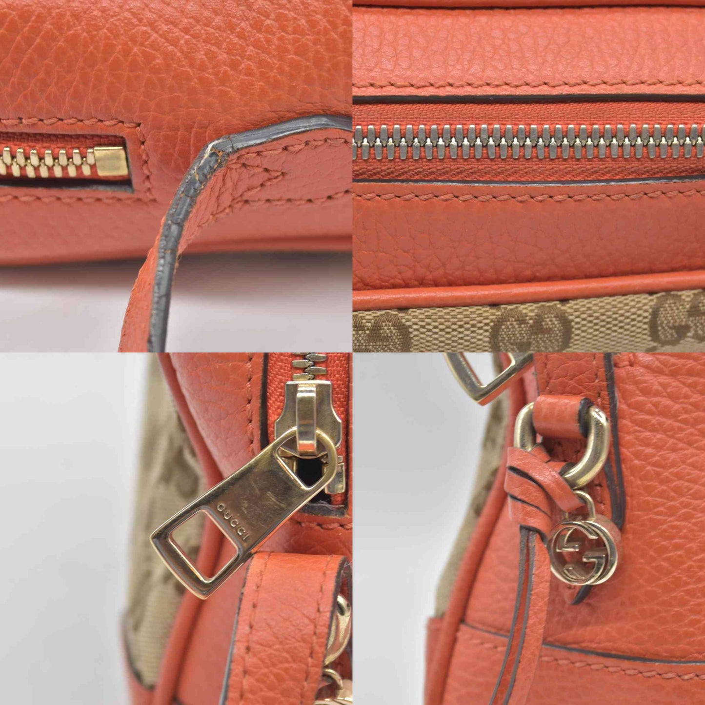 $1290 Gucci Bree GG Canvas Shoulder Bag Orange CONSIGNMENT