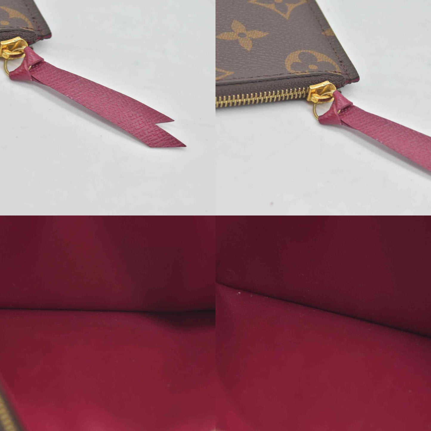Louis Vuitton  Monogram Felicie Chain Wallet Zippered Insert Fuchsia