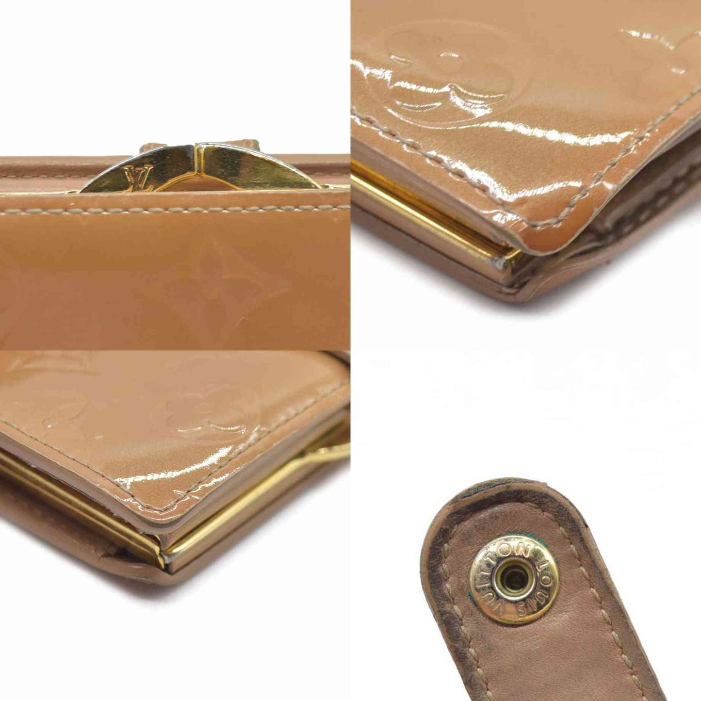 $935 Louis Vuitton Monogram Vernis Kisslock French Wallet Wallet MI0096