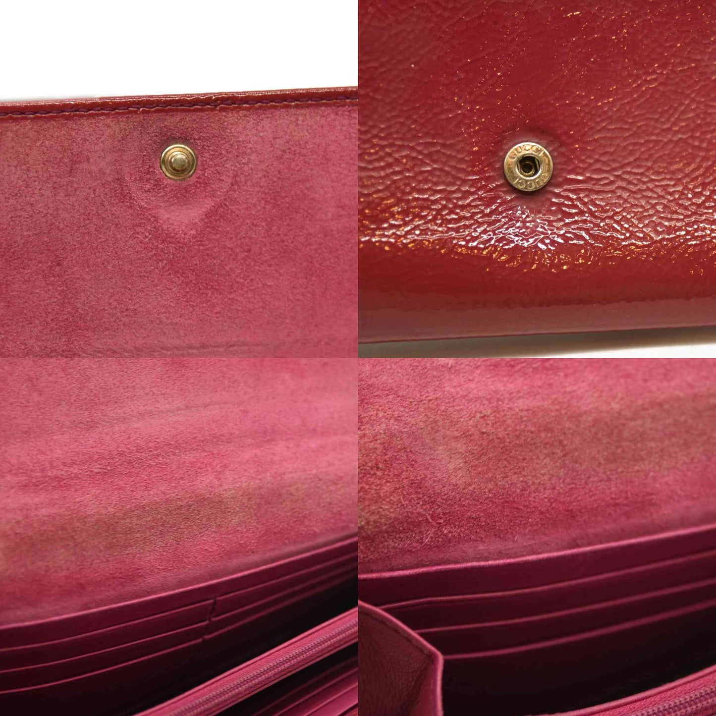 Gucci  Pebbled Calfskin Soho Continental Wallet Red