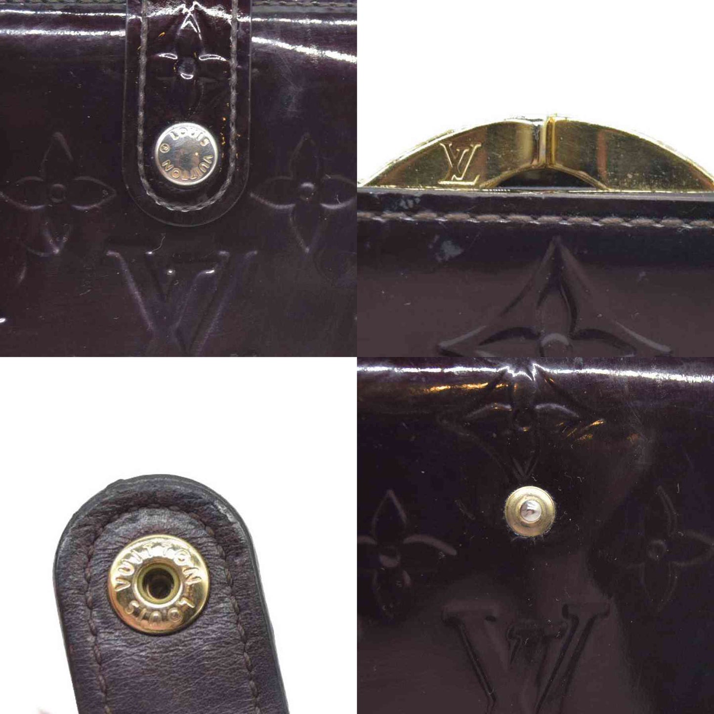$545 Louis Vuitton Monogram Vernis Porte Monnaie Billets Viennois Wallet MI1028