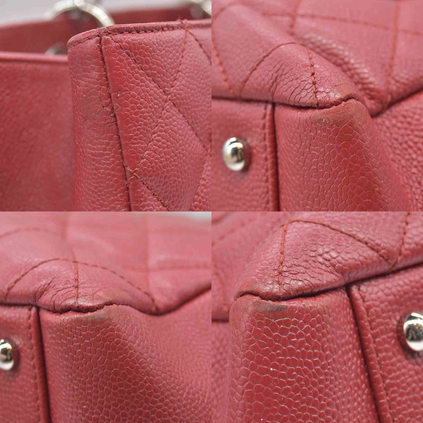 $3500 Chanel Caviar Quilted XL Grand Shopping Tote GST Red 2011-2012