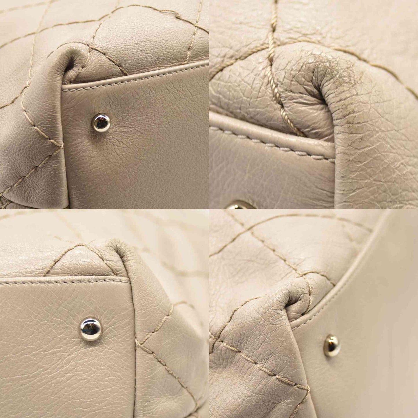 CHANEL Glazed Calfskin Large On The Road Tote Beige 15*