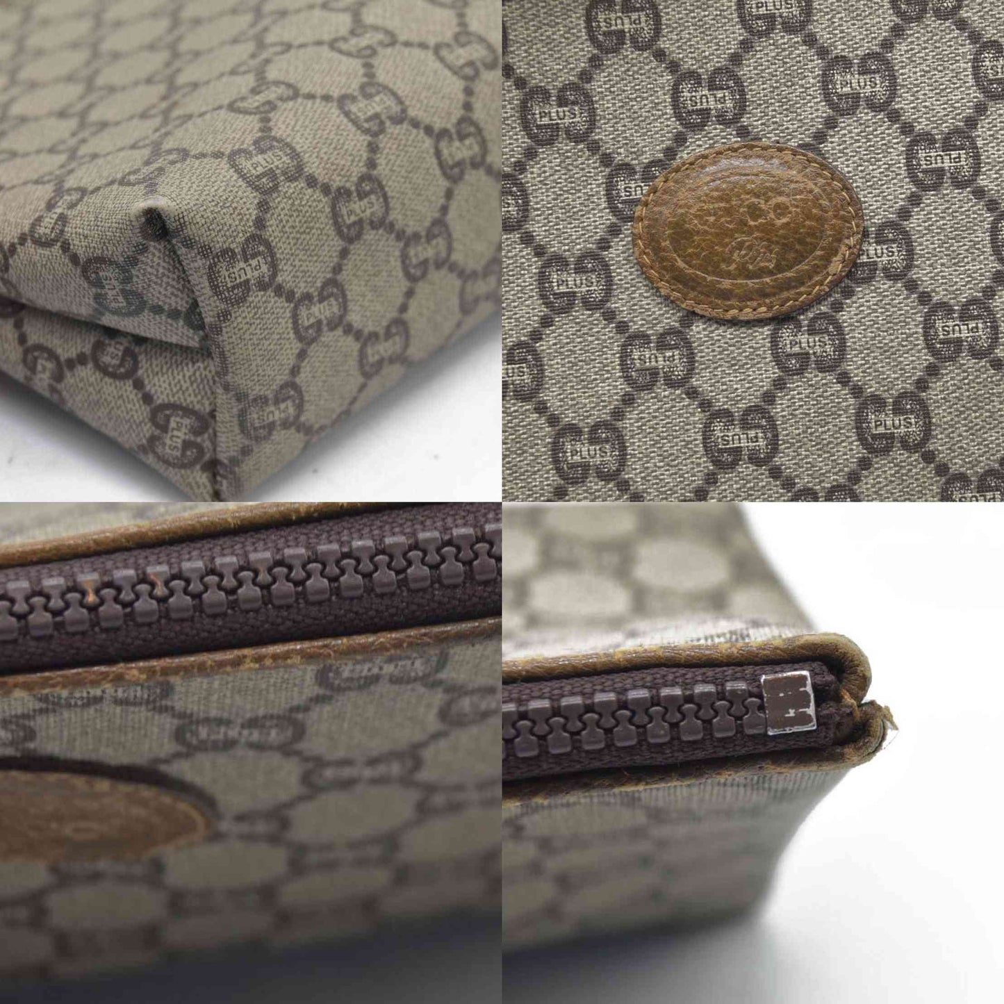 Gucci GG Gucci Plus PVC Leather Pouch Clutch Bag