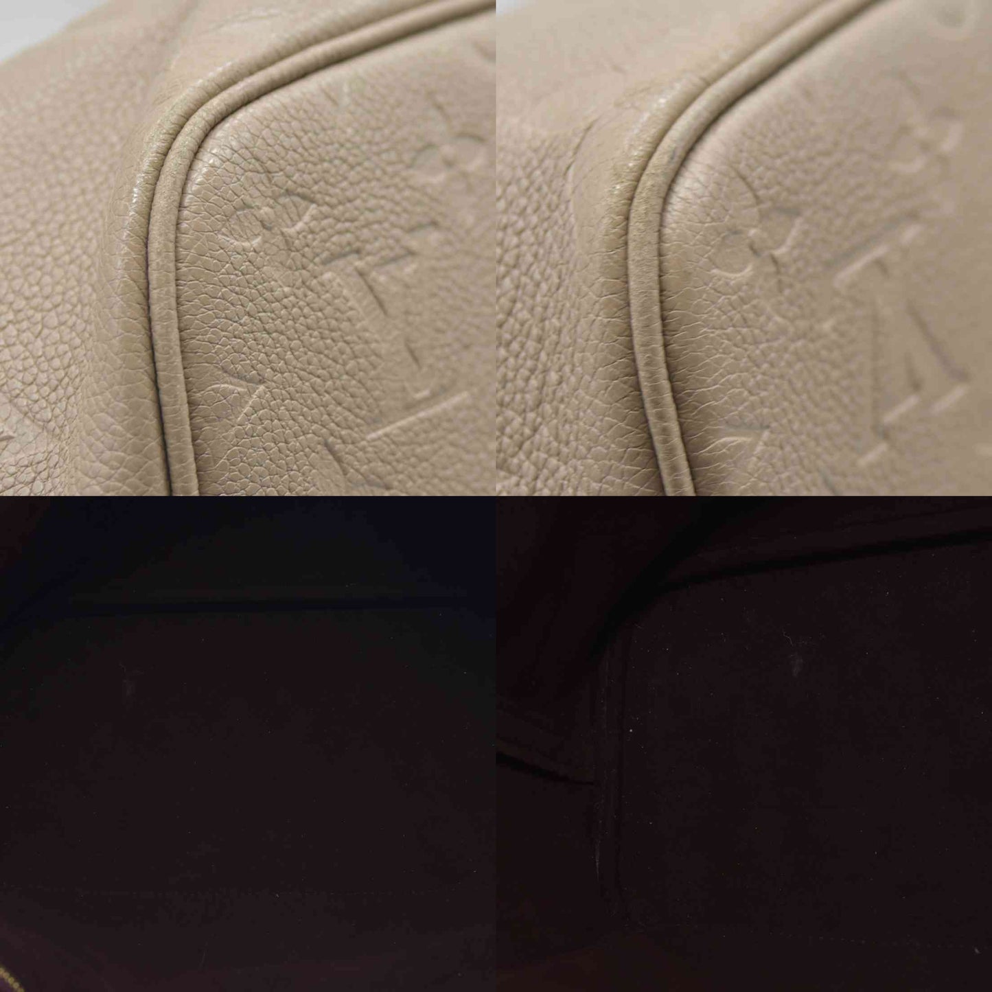 AUCTION $2710 Louis Vuitton  Empreinte Monogram Giant Neverfull MM Tourterelle Tote