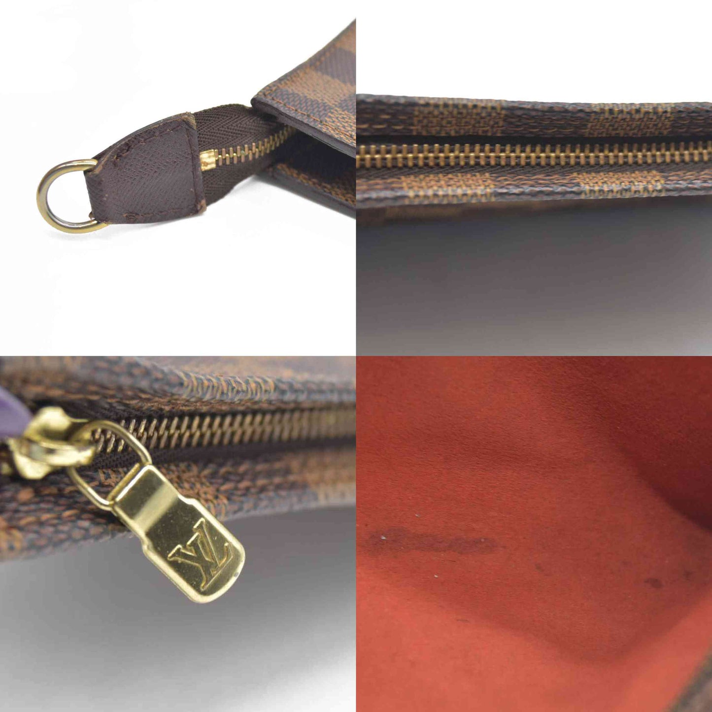 AUCTION $1290 Louis Vuitton Damier Ebene Accessories Pouch for Marais Toiletry Bag