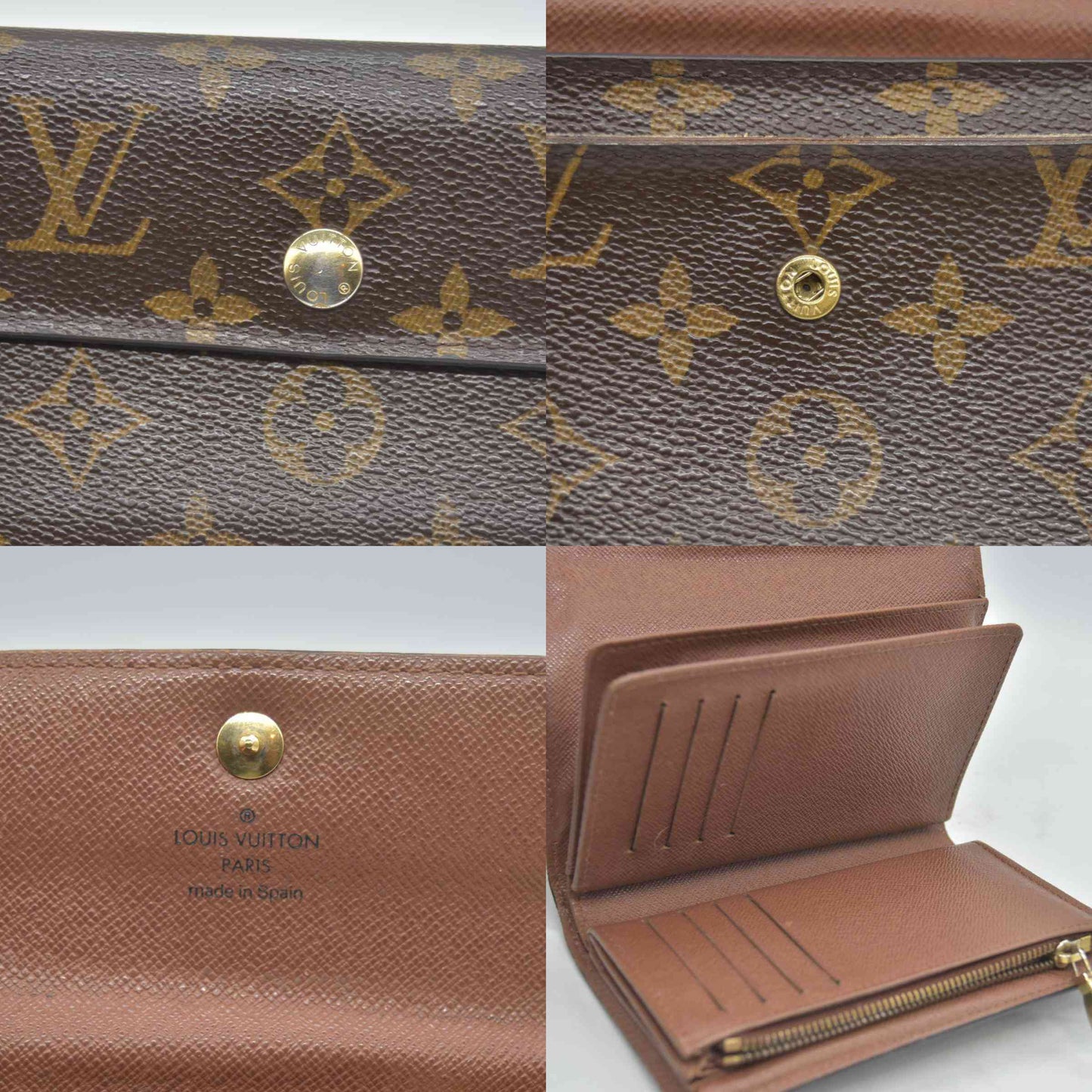 $550 2008 Louis Vuitton Monogram Porte Tresor Etui Papiers Wallet CA4098