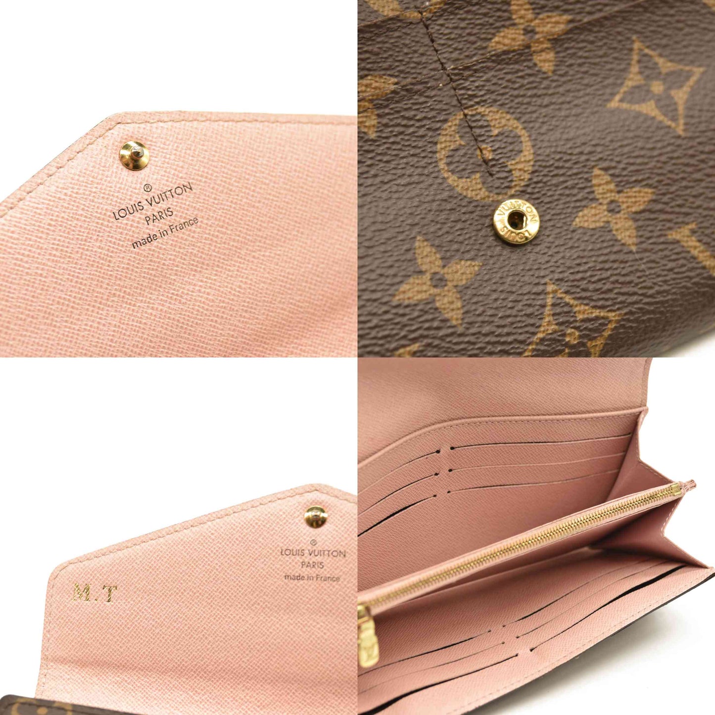 Louis Vuitton Monogram Sarah Wallet NM Rose Ballerine MI4200