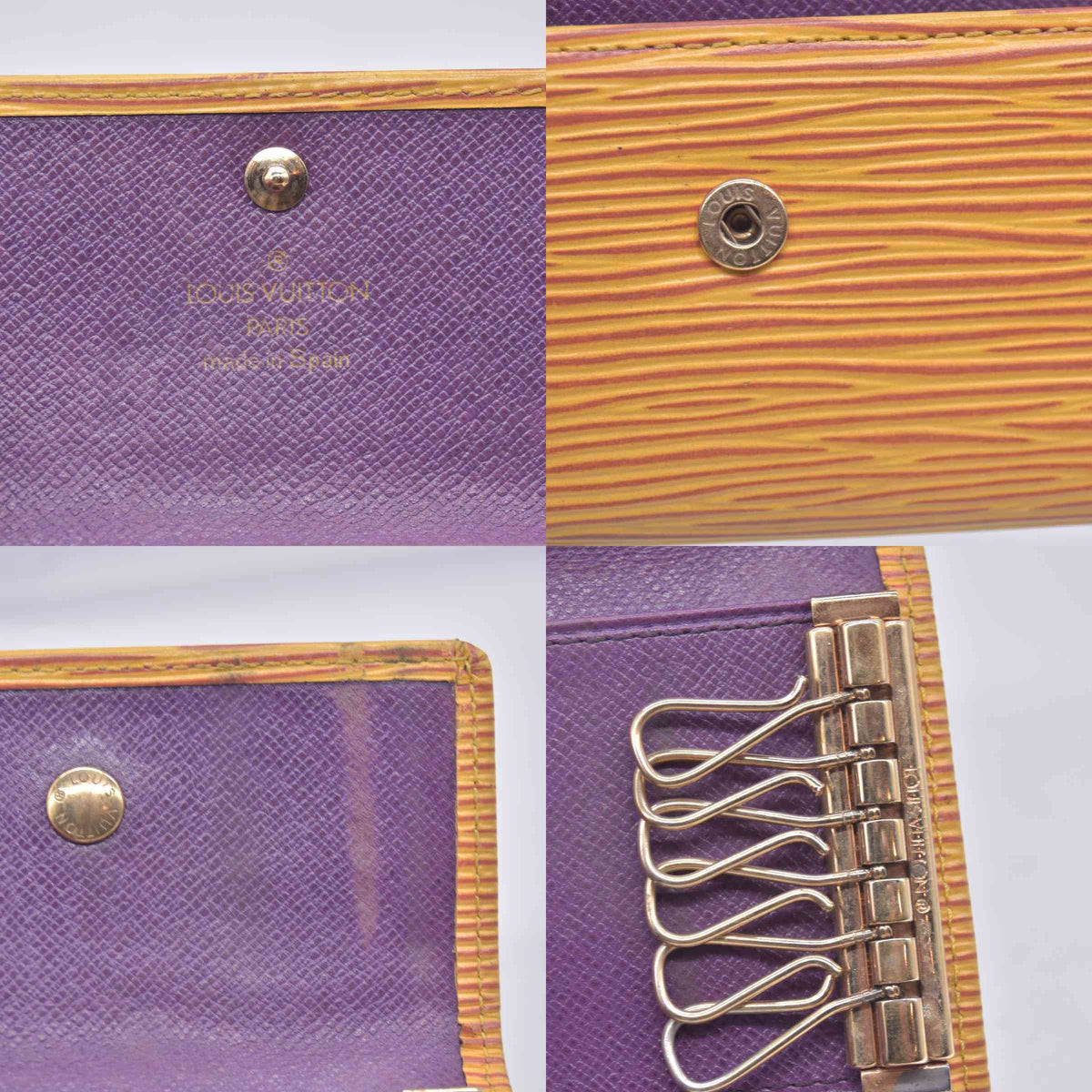 $445 1995 Louis Vuitton Epi Multicles 6 Key Holder Yellow CA0995 CONSIGNMENT 10020908