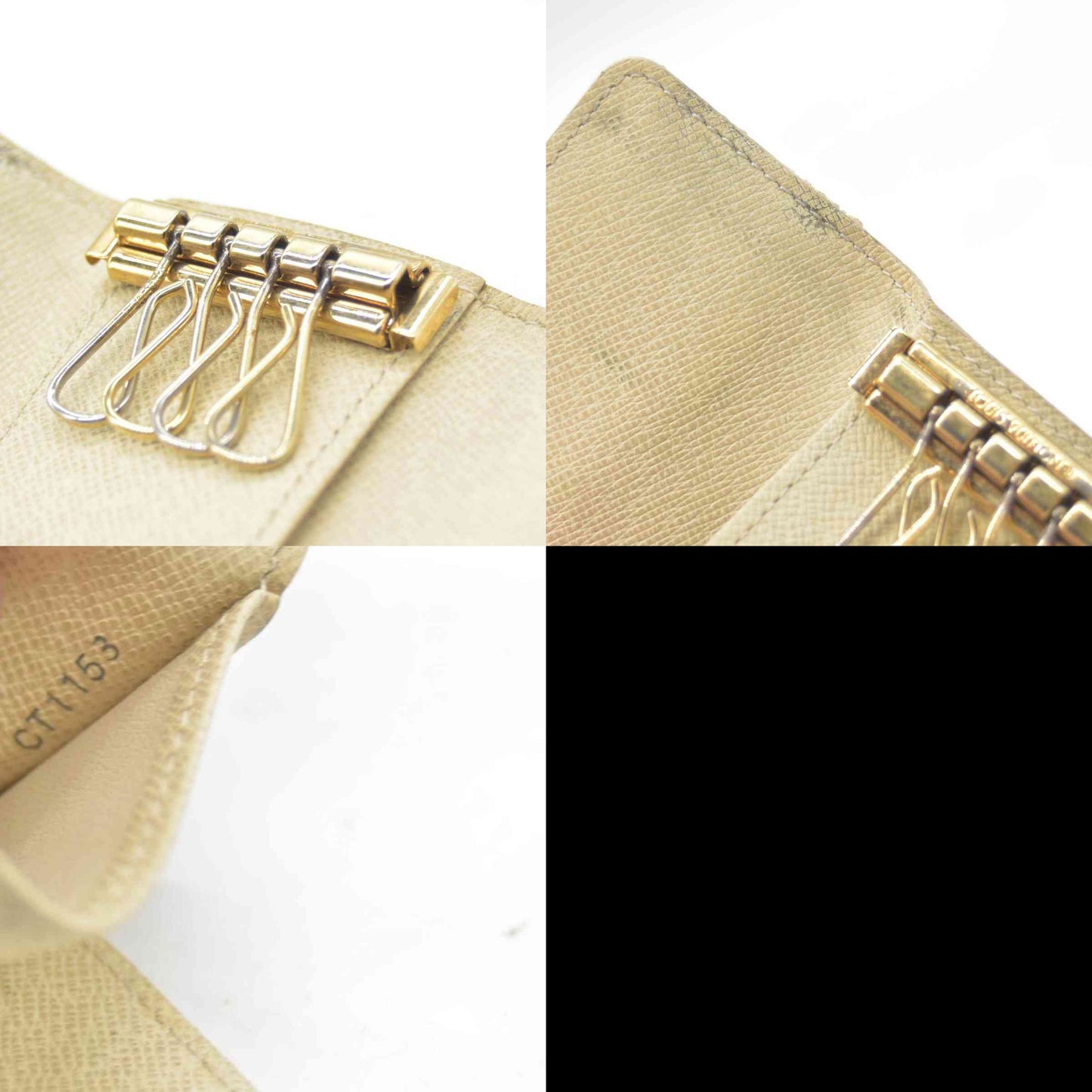 $345 2013 Louis Vuitton Damier Azur Multicles 4 Ring Key Case White CT1153 CONSIGNMENT