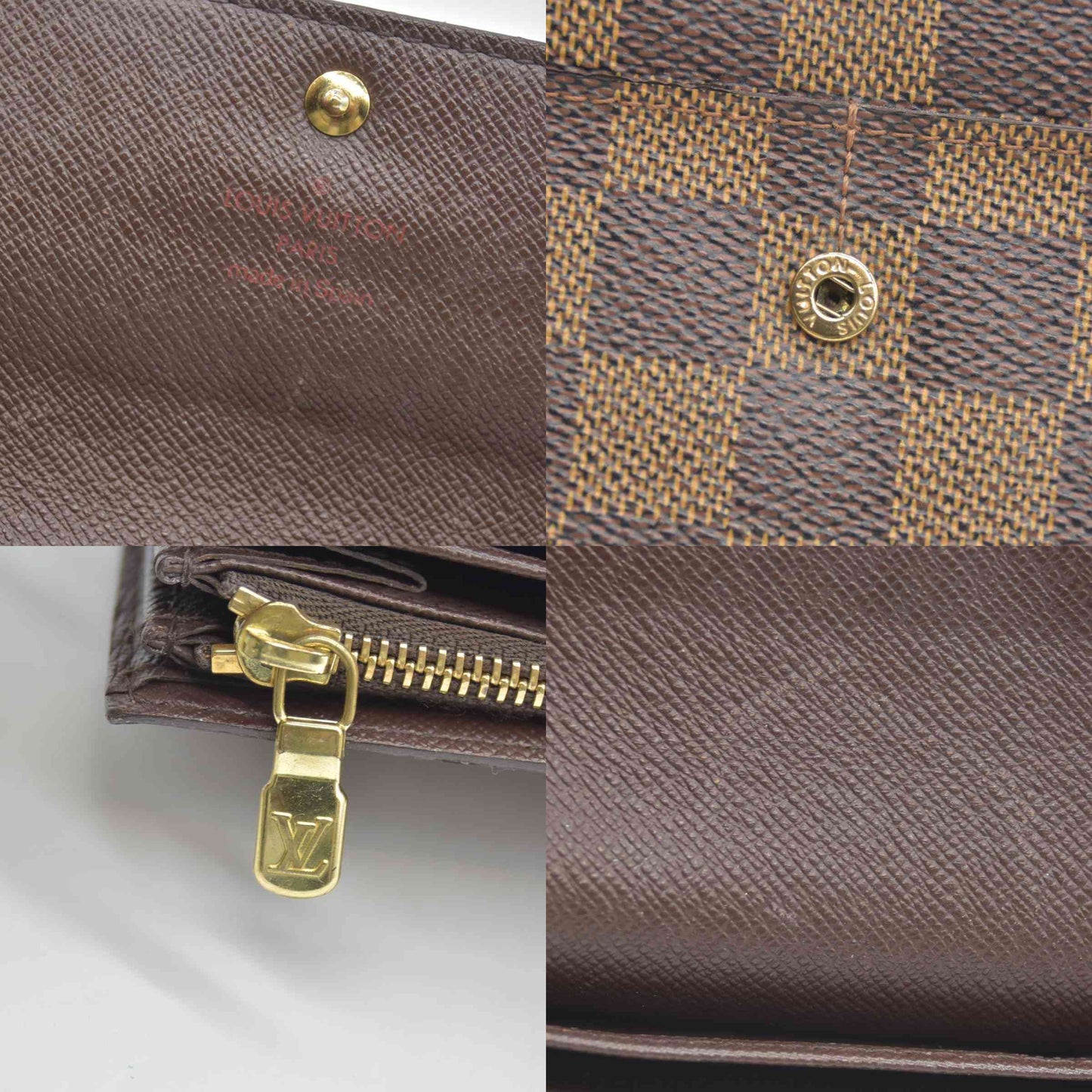 $775 2005 Louis Vuitton Damier Ebene Sarah Wallet CA0075 CONSIGNMENT