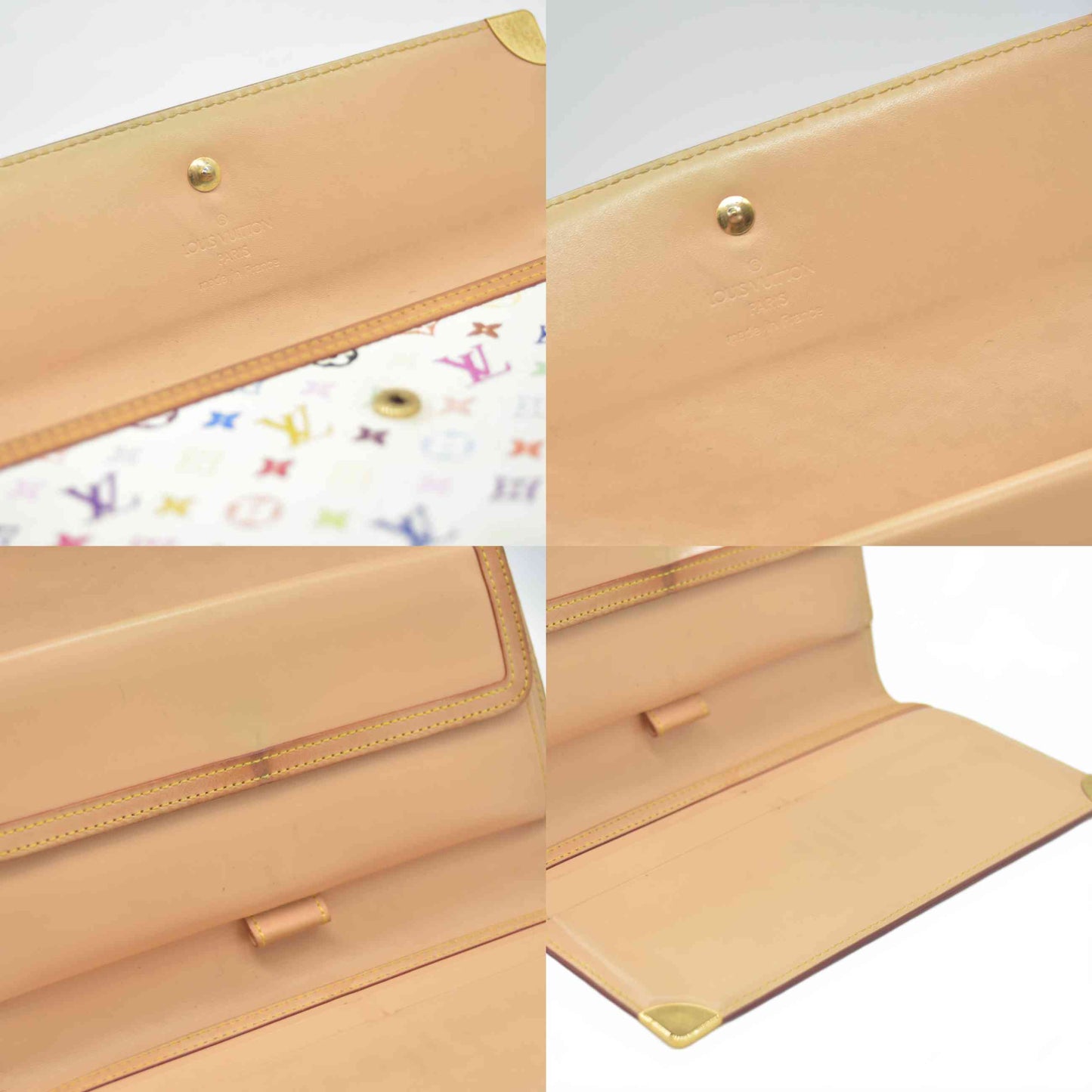 $795 2004 Louis Vuitton White Murakami Multicolor Porte Tresor International Wallet TH0034 CONSIGNMENT