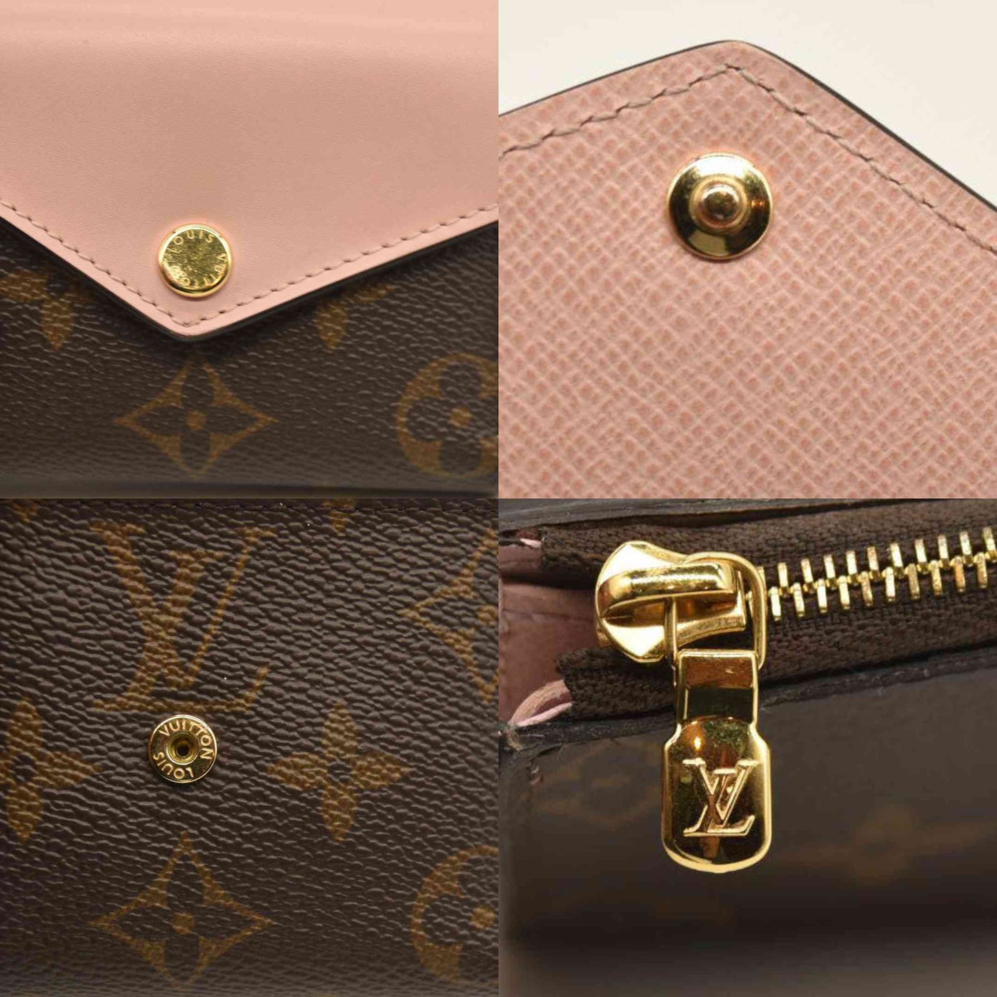 LOUIS VUITTON Monogram Zoe Wallet Rose Ballerine
