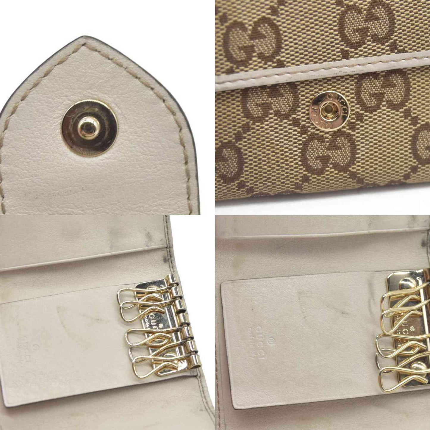 GUCCI GG Sukey GG Canvas Leather 6 Ring Key Case
