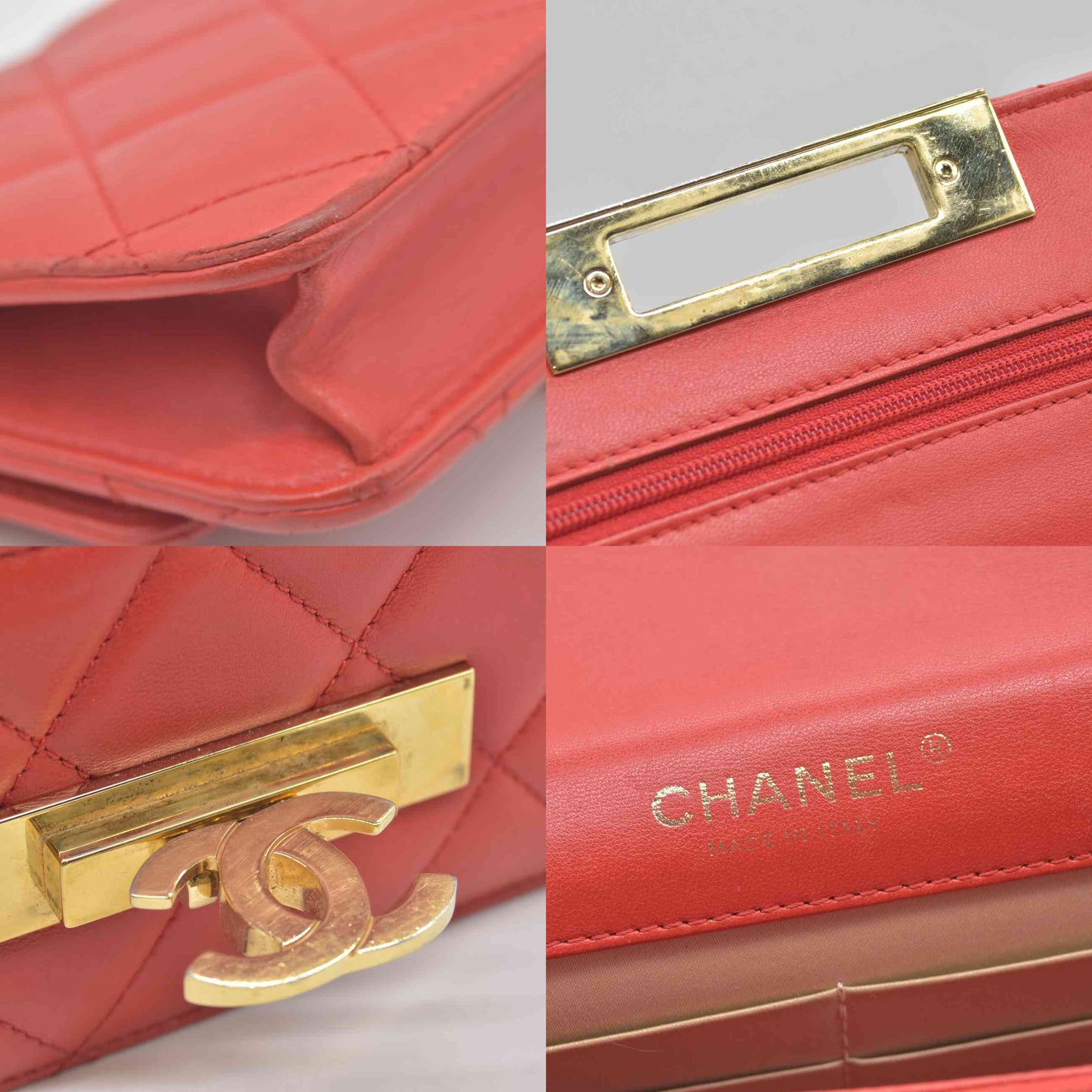 $3495 Chanel  Golden Class Wallet On Chain 2015 Red