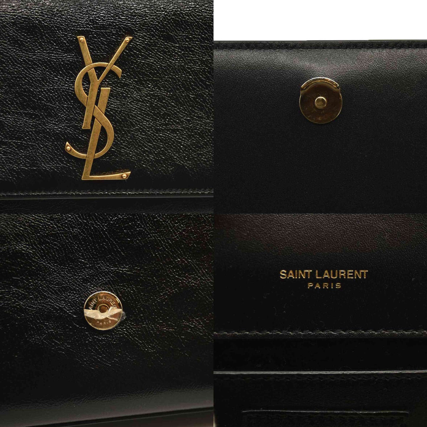 SAINT LAURENT  Grain De Poudre Medium Classic Monogram Kate Satchel Black