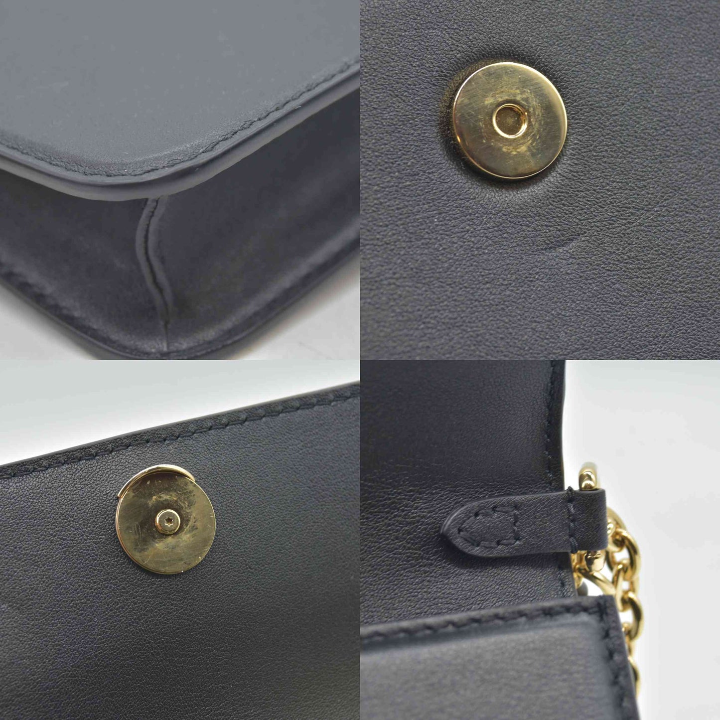 $2080 RFID Louis Vuitton Calfskin LV Bloom Wallet On Chain Black LIKE NEW
