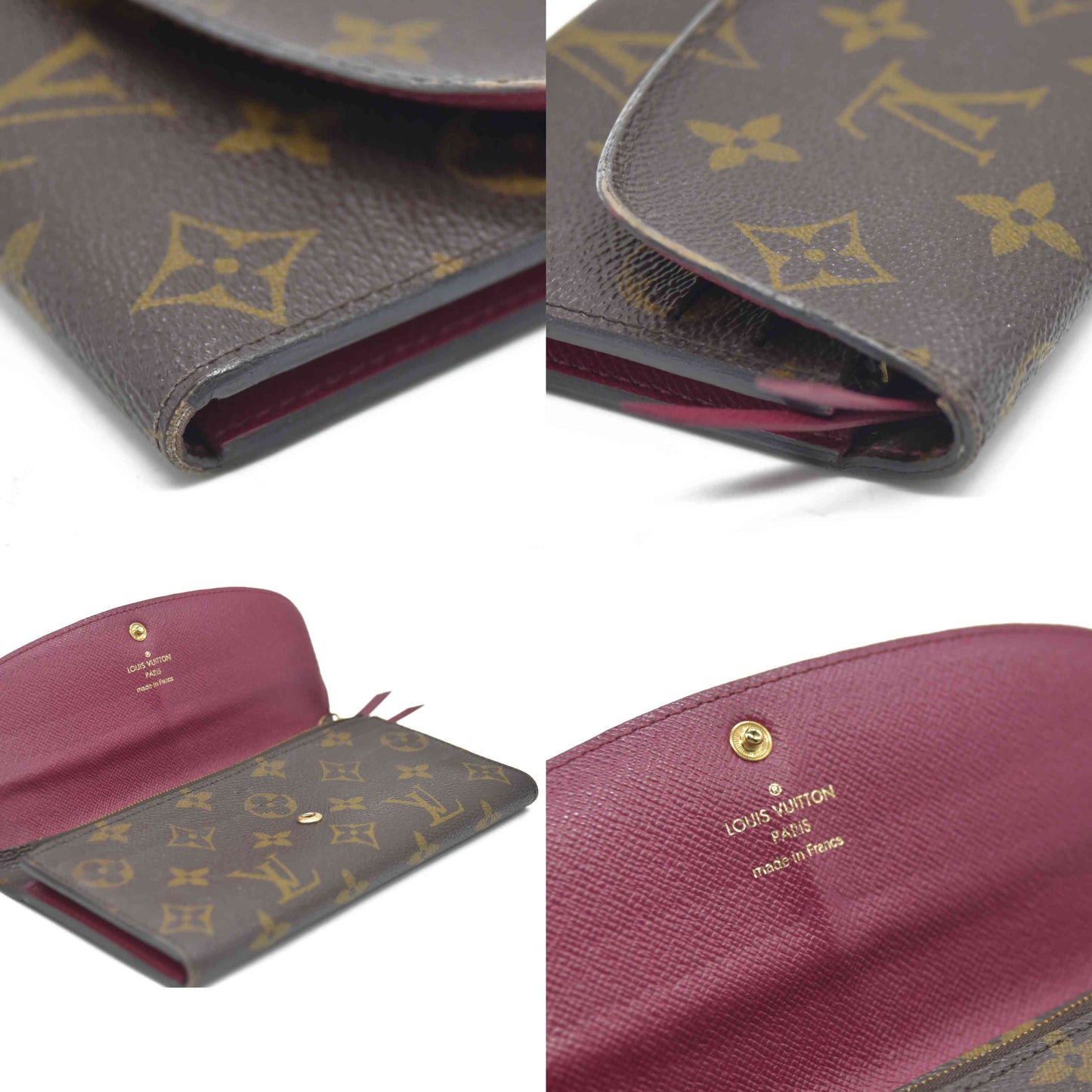 Louis Vuitton Monogram Emilie Wallet Fuchsia TA0196