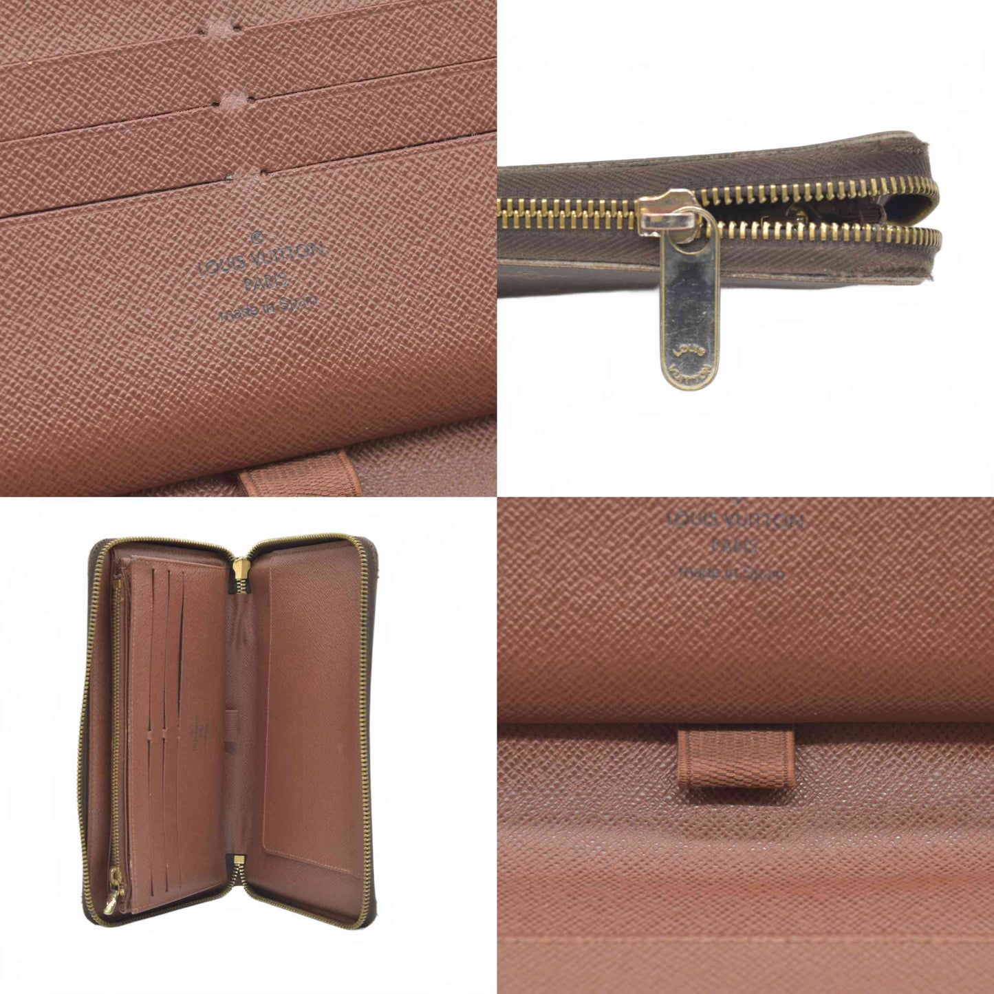 $1060 Louis Vuitton Monogram Zippy Zip Around Organizer Long Wallet Brown CA4135
