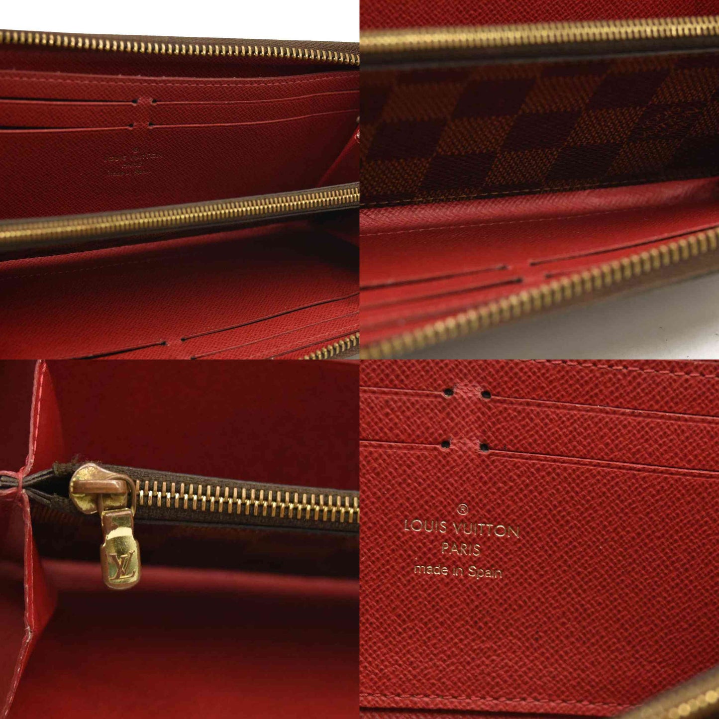 Louis Vuitton  Damier Ebene Clemence Wallet Cherry CA3107