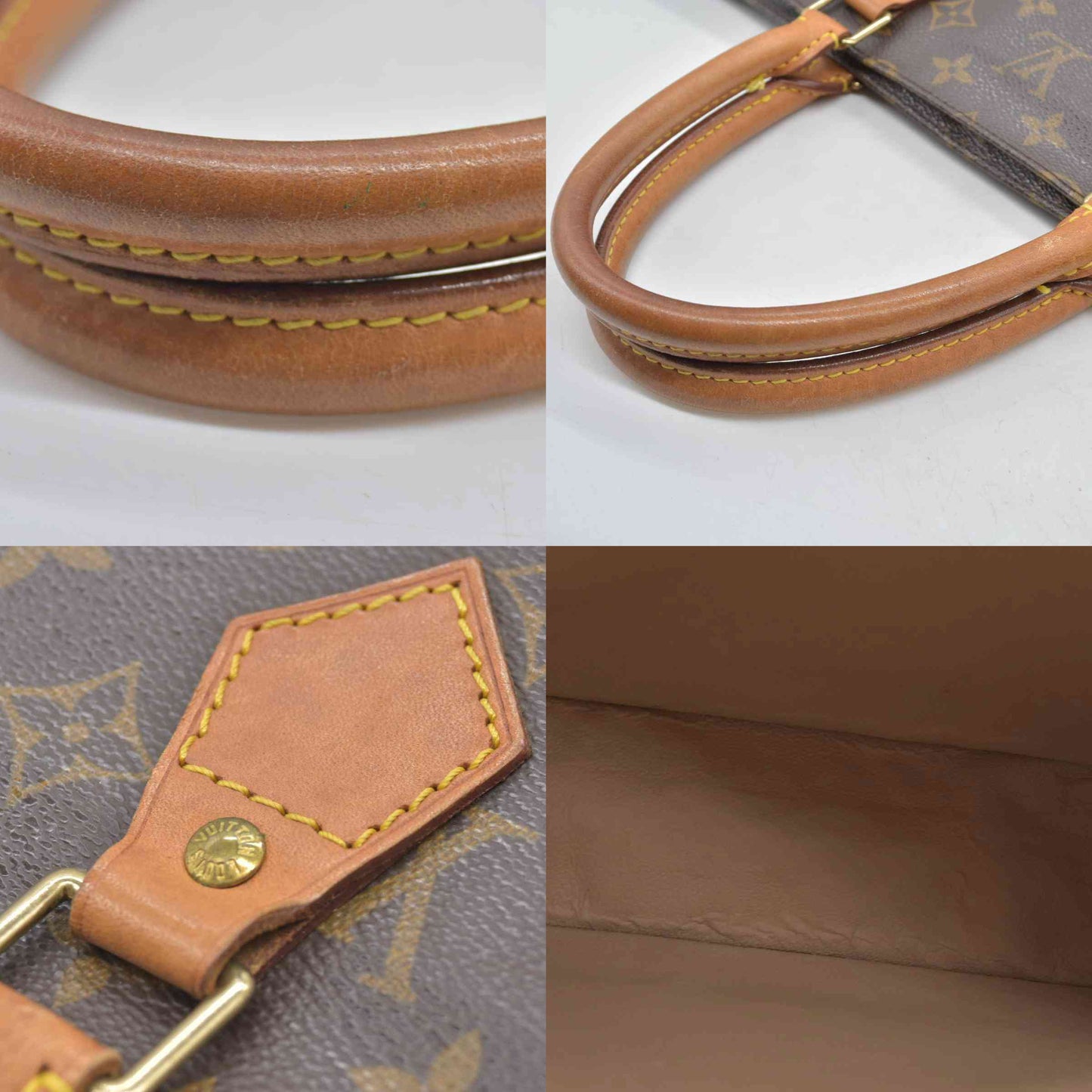$1340 2001 Louis Vuitton LV Hand Bag Sac Plat Brown Monogram MI0031