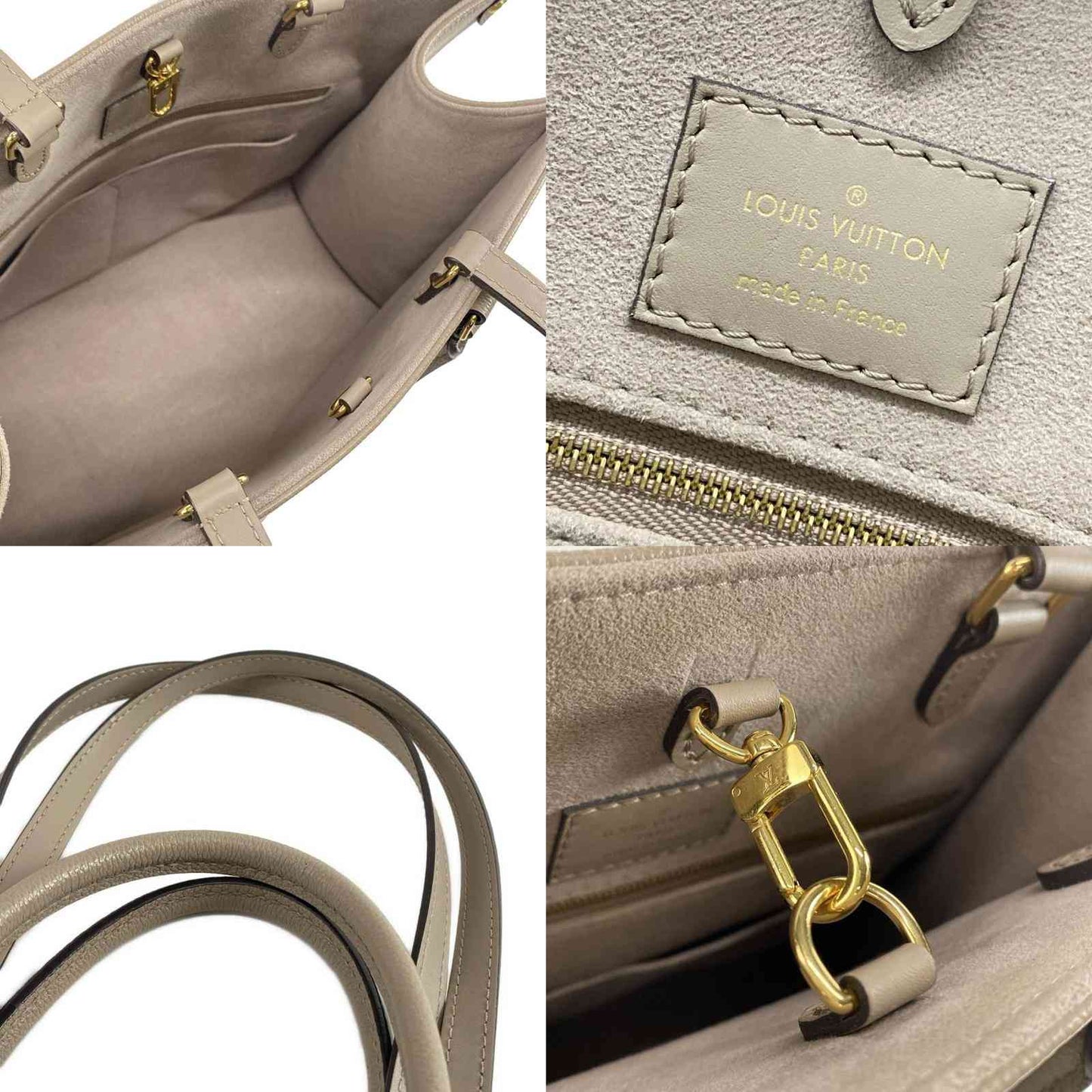 Louis Vuitton  Empreinte Monogram Giant Onthego MM Tourterelle Creme RFID