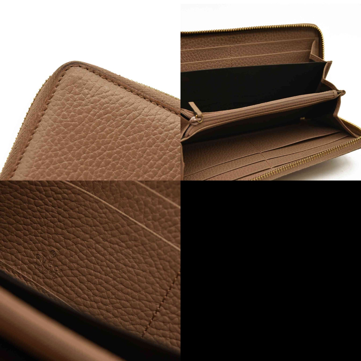 Gucci  Dollar Calfskin GG Marmont Zip Around Wallet Perfect Pink