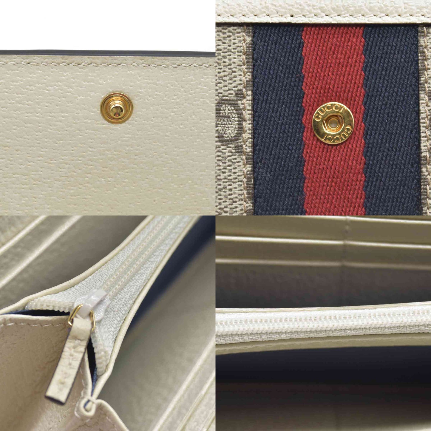 Gucci Ophidia GG Continental Long Wallet Red Khaki Navy blue CONSIGNMENT