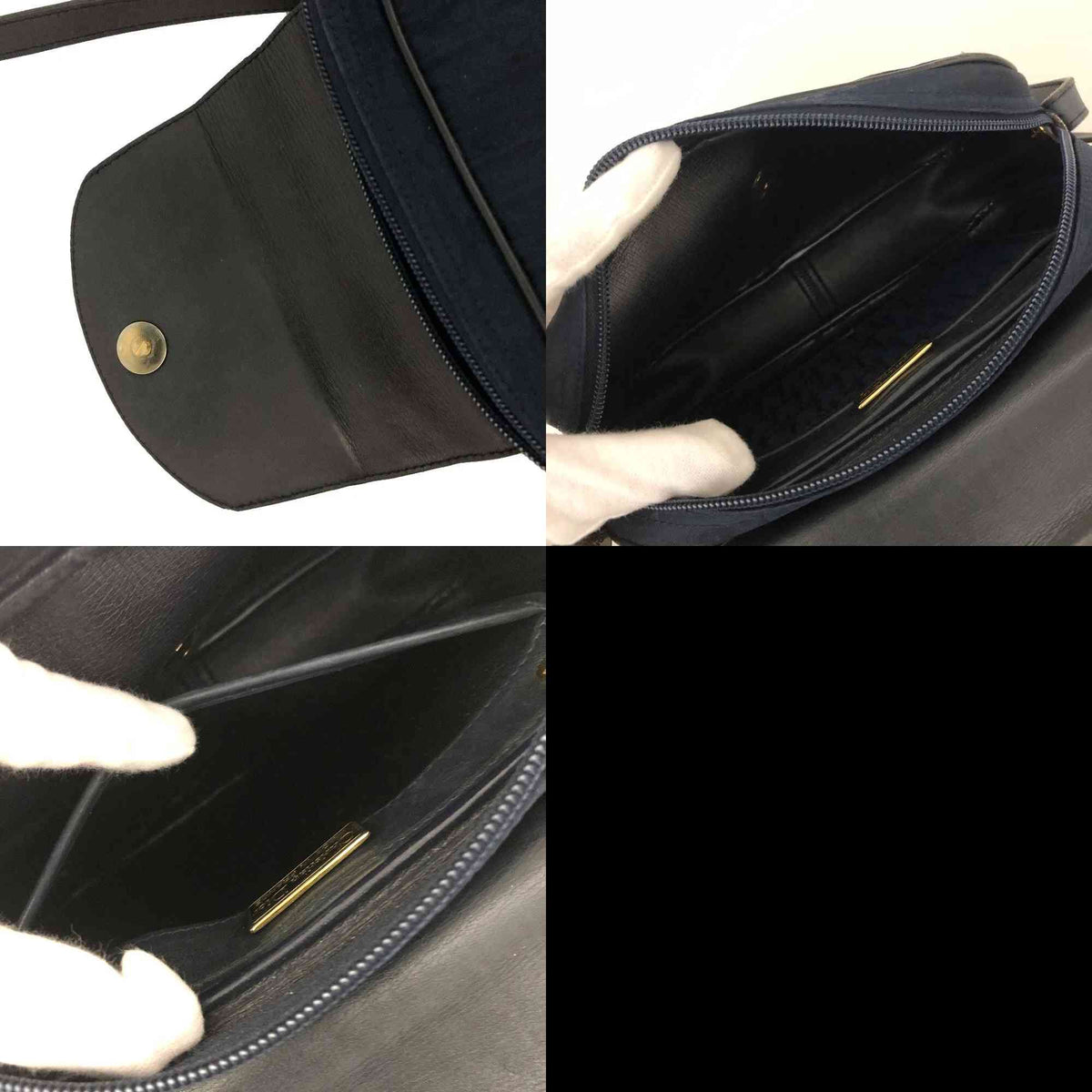 $1250 Christian Dior Oblique Trotter Canvas Leather Shoulder Bag
