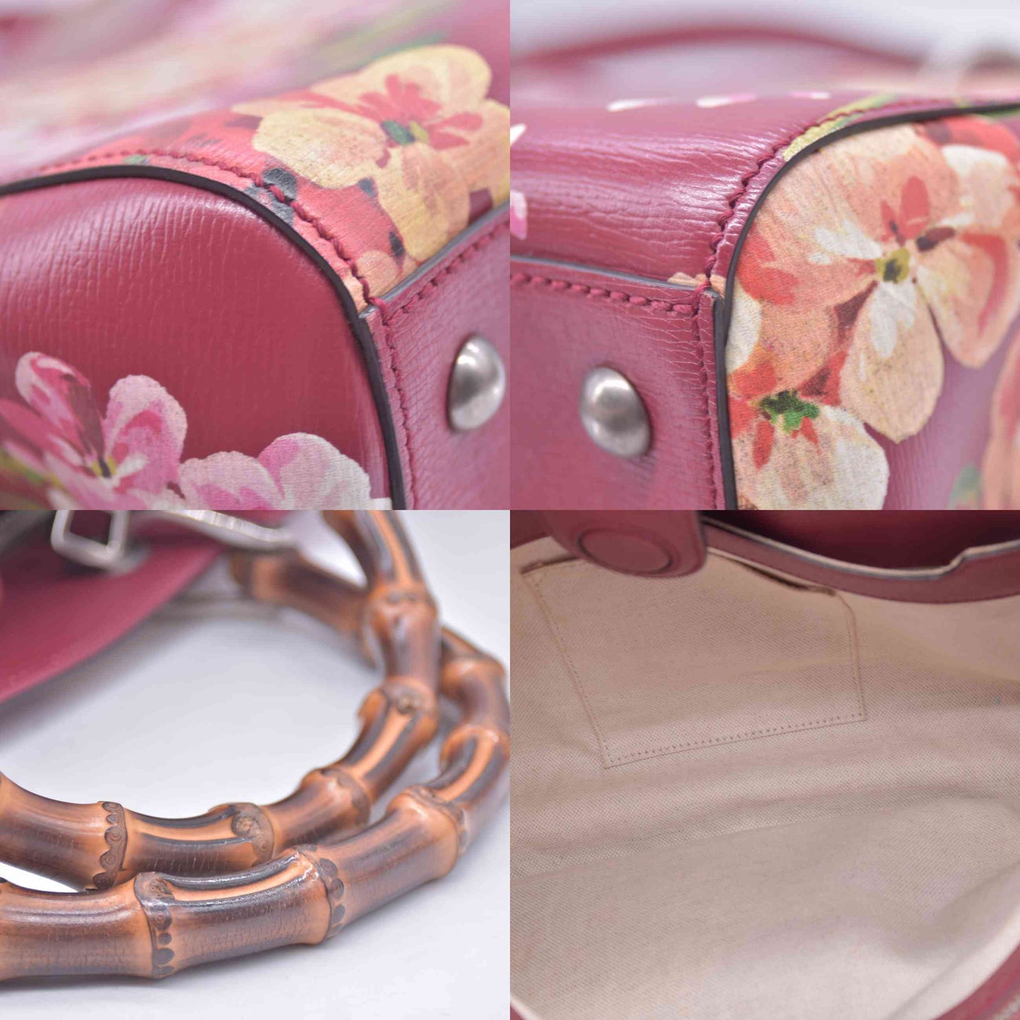 $3200 Gucci Bamboo Blooms Shopper Burgundy CONSIGNMENT